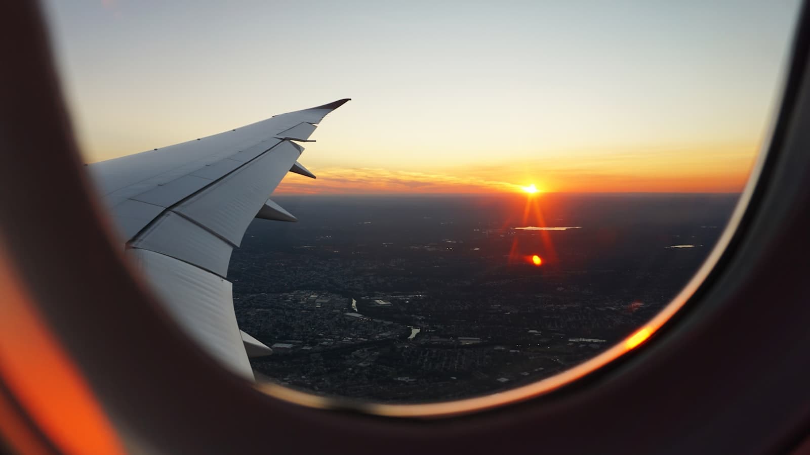 Traveler at the airport at dusk